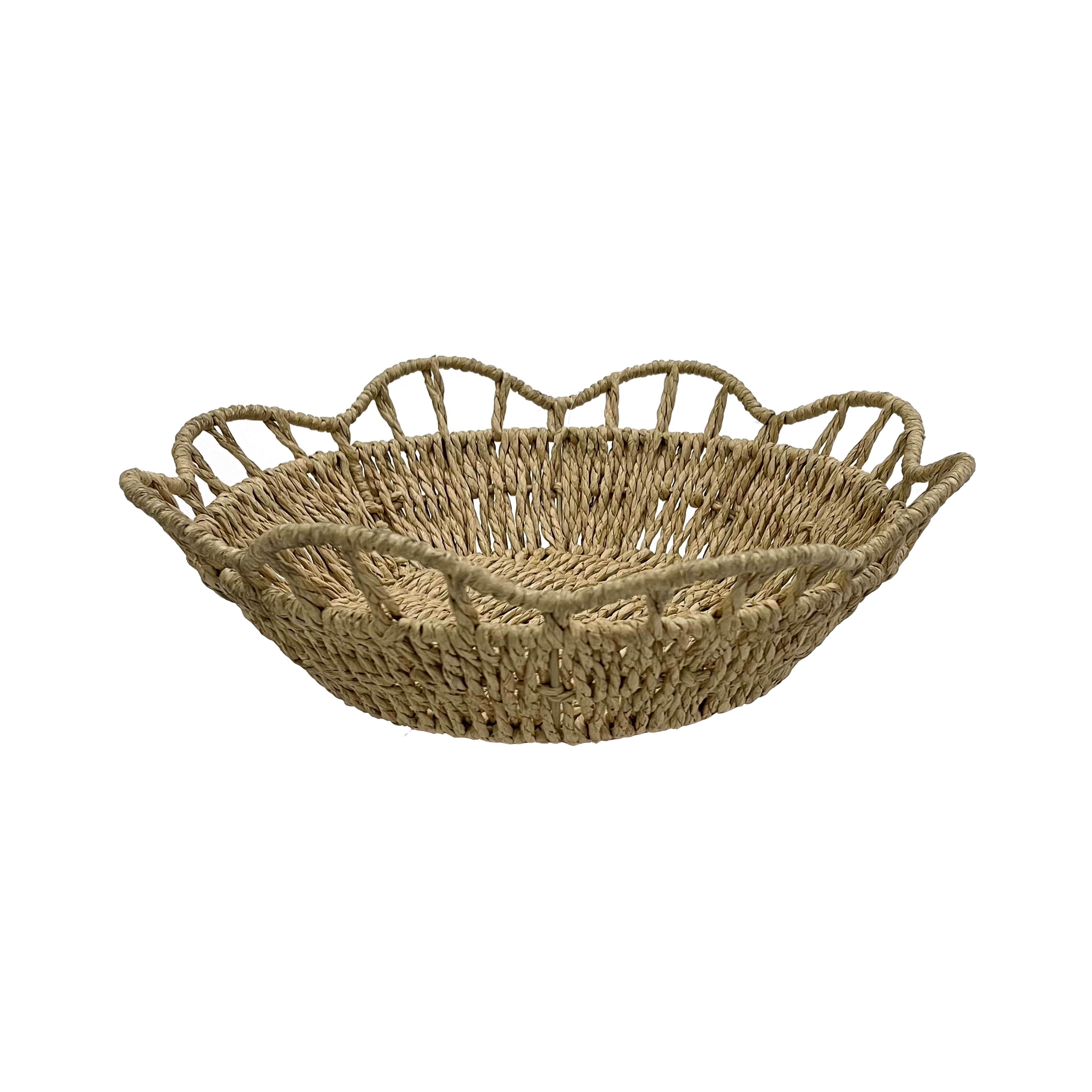 Natural Woven Seagrass Round Basket Tray