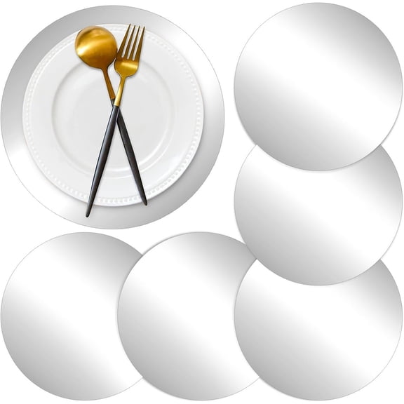 13" Round Disposable Table Mats,50 Pcs Silver Glitter Paper Placemats,Decorative Place Mats Paper Coasters for Wedding Banquet Party New Years Festive Birthday Holiday Christmas Table Decoration
