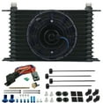 thumbnail image 1 of 13 Row Transmission Oil Cooler Electric Fan Fin Push Probe Thermostat Kit, 1 of 10
