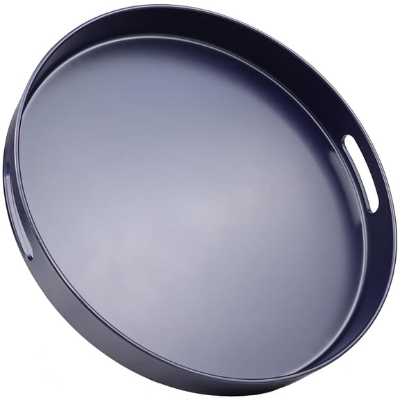 13" Royal Blue Polypropylene Plastic Serving Tray