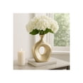 thumbnail image 1 of Elegant Ceramic Vase with Hollow Center for Living Room Decor - Contemporary Flower Vase for Home Decor and Room Display - Sculptural Accent for Bedroom, House, Office and Table - 13", Gold, 1 of 17