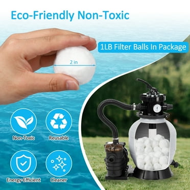 13" Sand Filter Pump - 3434 GPH 3/4HP Pool Sand Filter with 6-Way Multi-Port Valve & 2LB Filter Ball