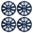 thumbnail image 1 of 13" Set of 4 Wheel Covers Snap on Hubcaps Full Hub Caps Fit R13 Tire & Steel Rim (4 Pack) Black&Blue, 1 of 11