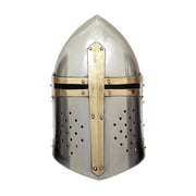 13 Silver Metal Replica Medieval Knight Crusader Mask Helmet, by DecMode