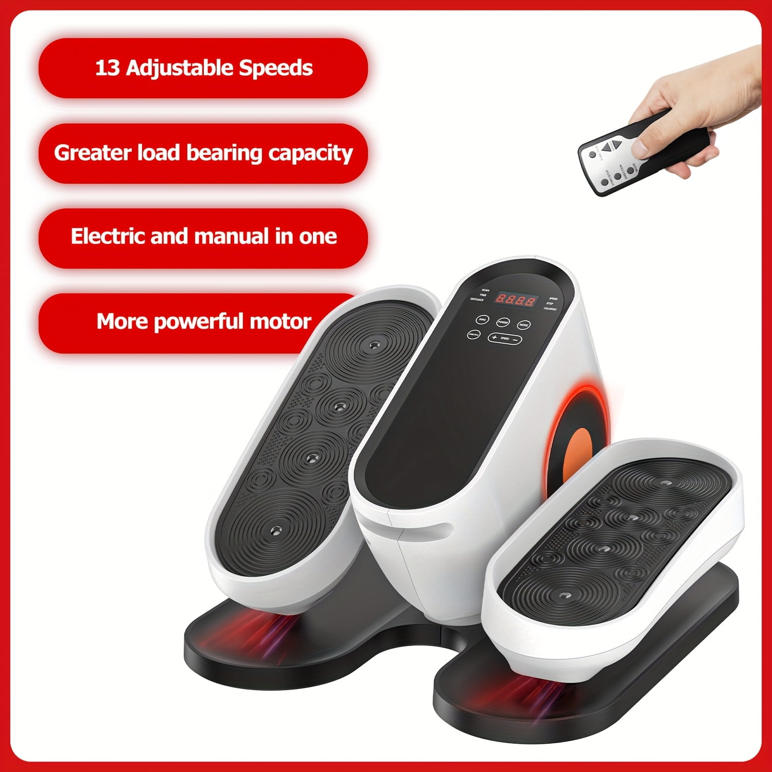 13-Speed Under-Desk Elliptical Trainer - Quiet Portable Electric Pedal ...