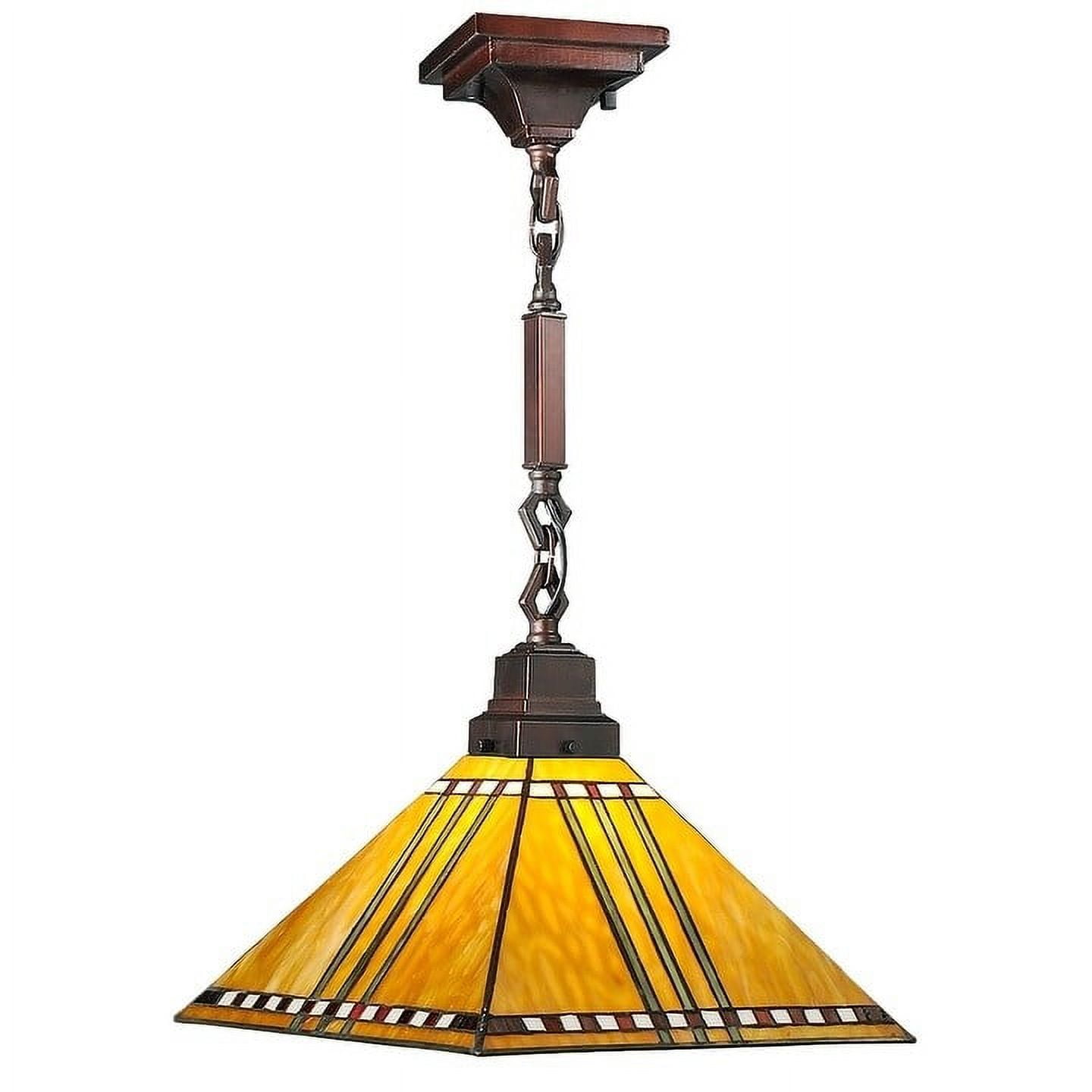 Prairie Corn 42" Mahogany Bronze Stained Glass Pendant