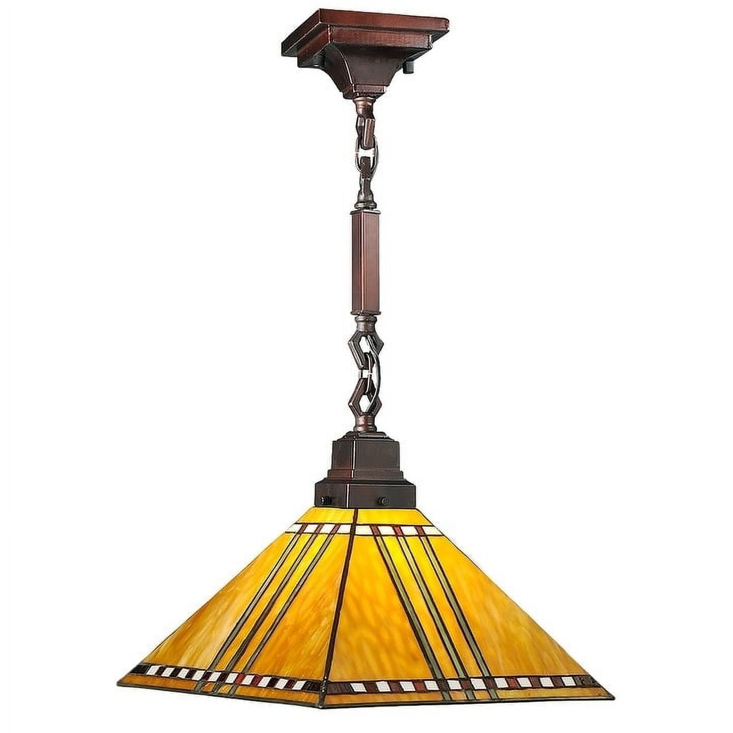 Mahogany Bronze 24" Stained Glass Indoor/Outdoor Pendant