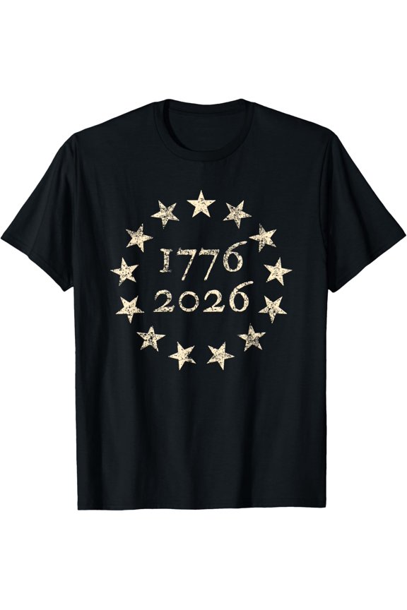 13-Star Betsy Ross Flag Usa 250 Years Anniversary Distressed T-Shirt Unisex Full Size S-5XL