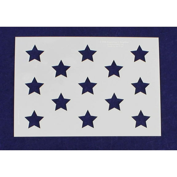 13 Star US Flag Field Stencil 14 Mil -7"H X 10"L - Painting/Crafts/ Templates