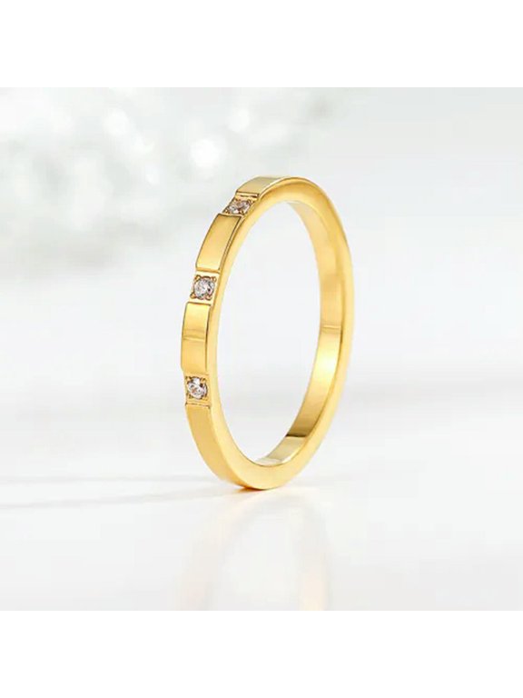 13 Styles Men Women's Wedding Engagement 18K Gold Plating CZ Thin Ring Size 4-10