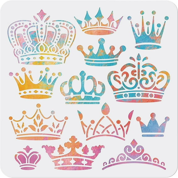 13 Styles Stencil Queens Princess Stencils for Painting 11.811.8inch Reusable King Template for DIY Gift Birthday Parties Decorations Crafts Scrapbooking Album Paper Card White