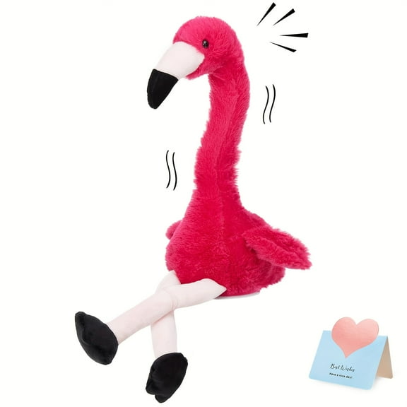 13’’ Talking Flamingo Toy Repeat What You Said Interactive Cute Plush Toy Flamingo Stuffed Animals Birthday Gifts for Boys and Girls, Red