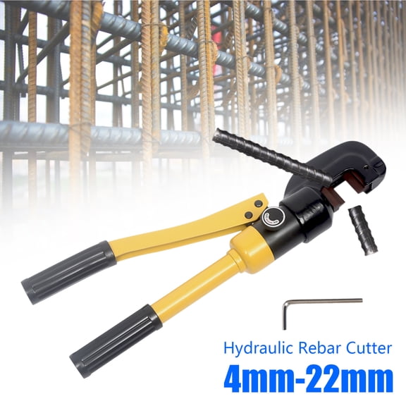 13 Ton Hydraulic Rebar Cutter 4-22mm  Heavy Duty Handheld Steel Bar Cutter, Portable Rebar Cutting Tool for Construction, Concrete, Farm, DIY, Cuts Rebar, Bolt, Round Steel (HY-22)