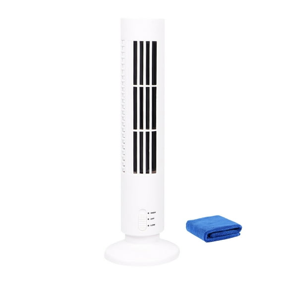 13'' Tower Fan, Bladeless Desk Fan with 2 Speeds, Quiet Cooling, Compact and Portable Standing Fans- Ideal for Bedroom, Home Office