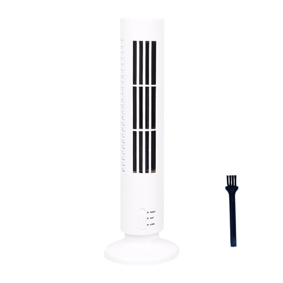 13" Tower Fan for Bedroom, Bladeless Desk Fan with Brush,2 Speeds, Quiet Operation, Compact & Portable Table Fan for Bedroom Home Office Desktop