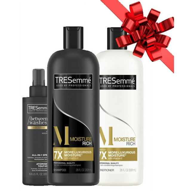 ($13 Value) TRESemme 3-Piece Moisture Rich Gift Set with Shampoo, Conditioner, and All-In-One Styling Spray