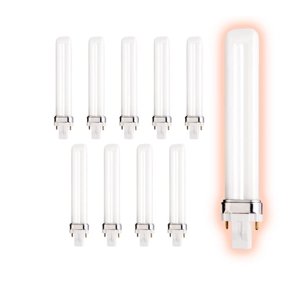 Goodbulb 13W CFL Light Bulbs | 2 Pin GX23 Base, 3000K Single Tube Fluorescent Plug-in, 800 Lu 10Pack