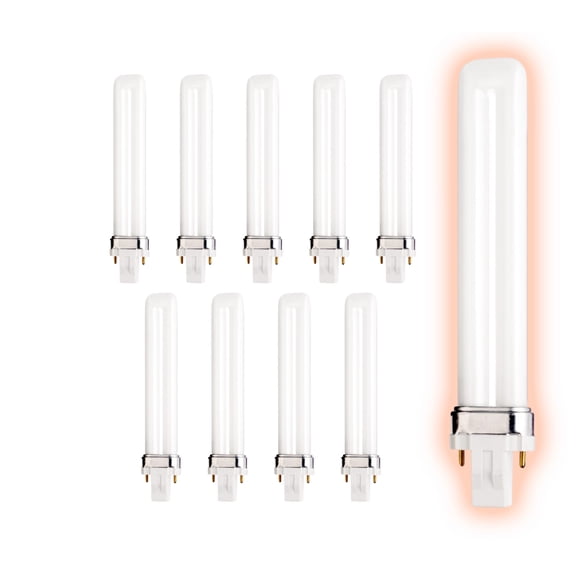 13 Watt CFL Light Bulbs | 2 Pin GX23 Base 4100K Cool White | 13W High Output 800 Lumens | Single Tube Compact Fluorescent Light Bulbs Plug-in | 10 Pack by GoodBulb