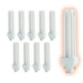 thumbnail image 1 of 13 Watt CFL Light Bulbs | 4 Pin G24Q-1 Base 5000K Daylight | 13W High Output 900 Lumens | Double Tube Compact Fluorescent Light Bulbs Plug-in | 10 Pack by GoodBulb, 1 of 3