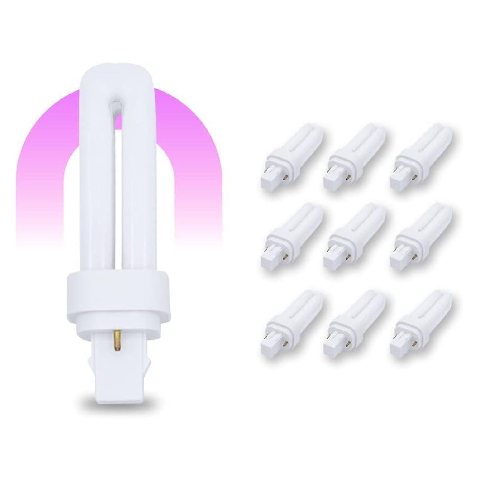 13 Watt Quad Tube Fluorescent Lamp with GX232, 2 Pin Base 3500k Cool