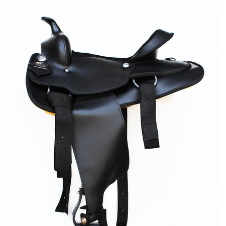 13" Western Cordura Trail Barrel Pleasure Horse SADDLE Bridle Tack Black 4990