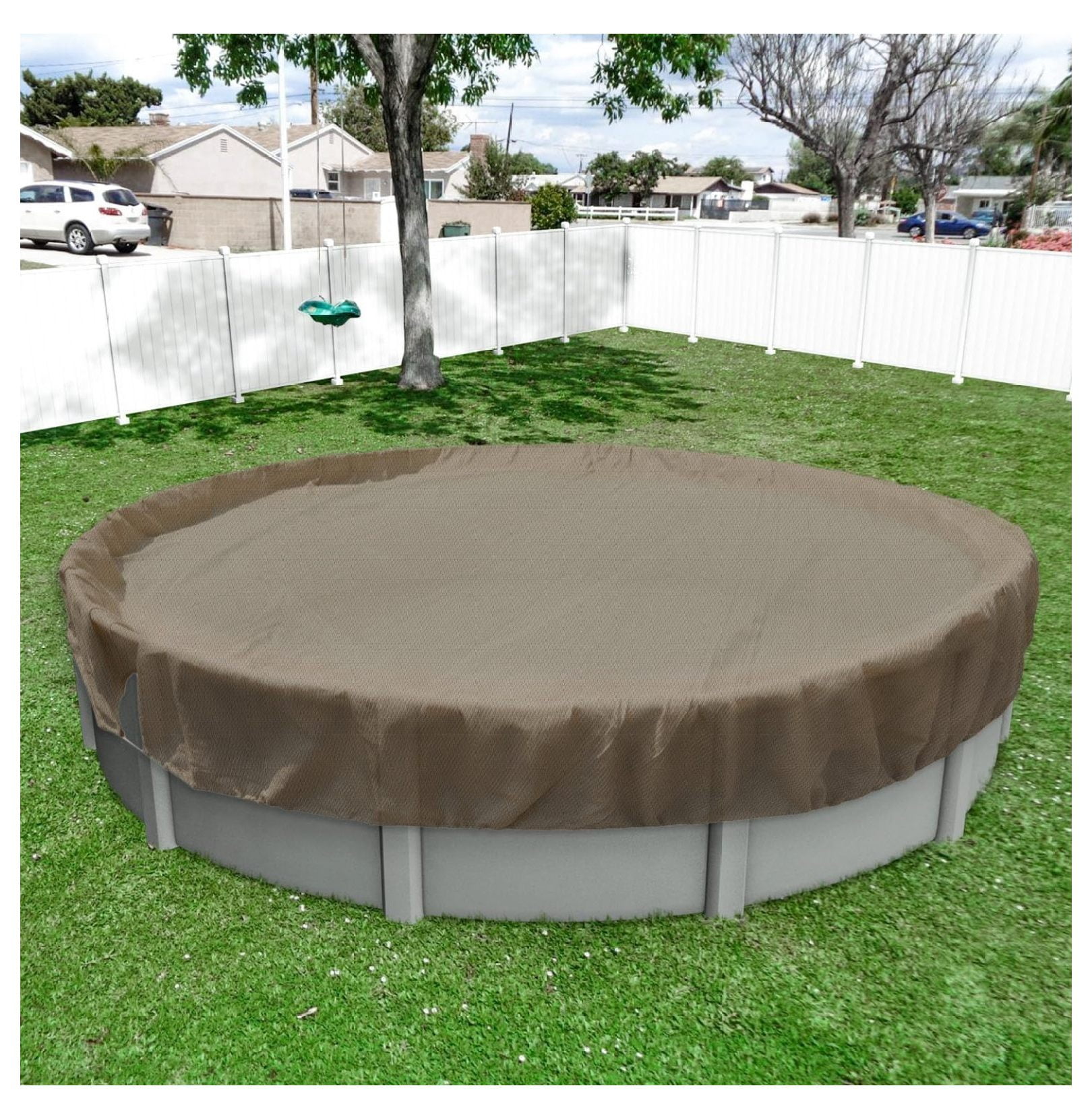 13' Winter Round Pool Safety Cover with Wire Cable Along Edges Winch