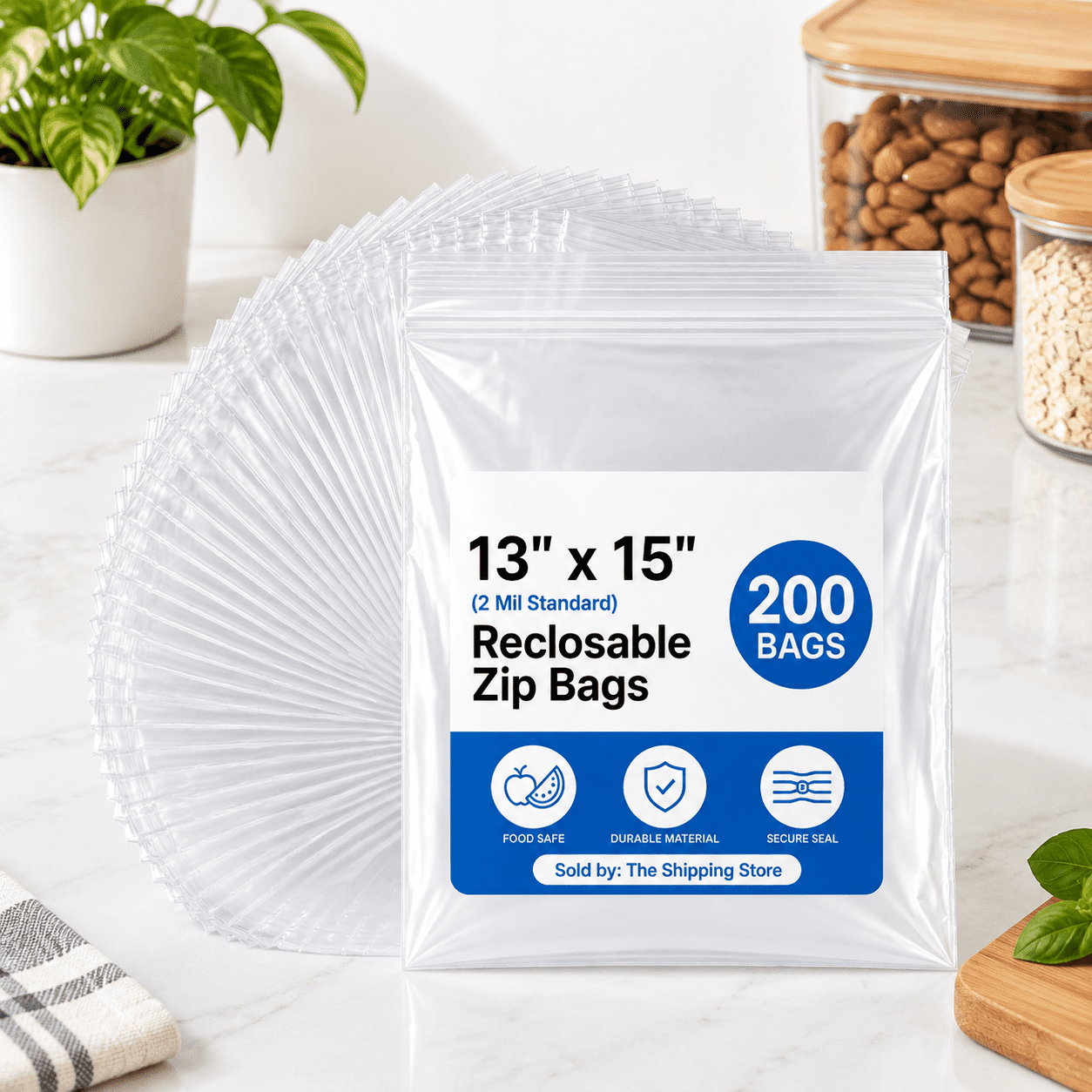 Would Sign Language Count 13” X 15” 2 Gallon 200 Count Reclosable Zip Poly Plastic Bags - Walmart.com