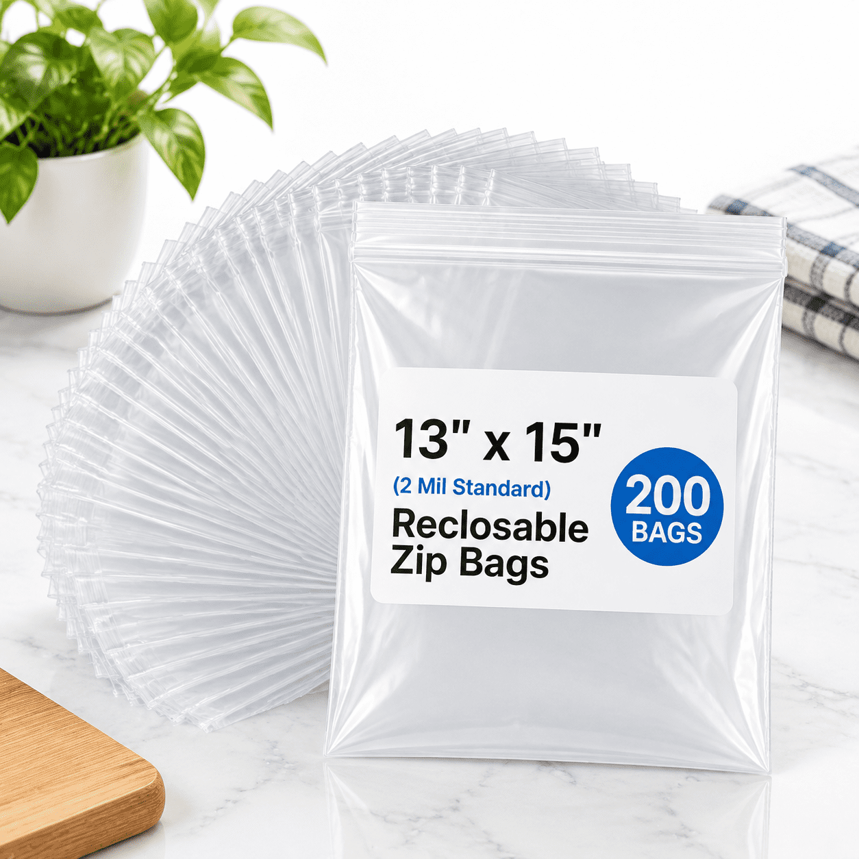 Would Sign Language Count 13” X 15” 2 Gallon Reclosable Zip Plastic Poly Bags, 200 Count ...