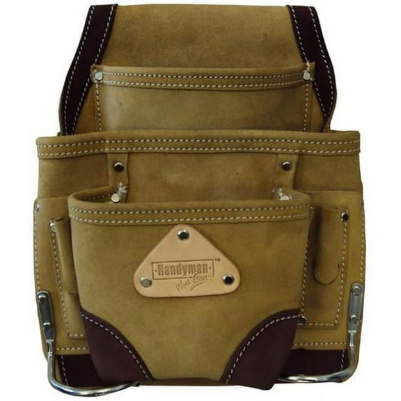 13 X 9.5" 9 Pocket Brown Tool Pouch: AS-50014