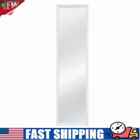 13"X49" Full-Length Rectangular White Mirror Anti-Tip Anchoring Hardware Hooks