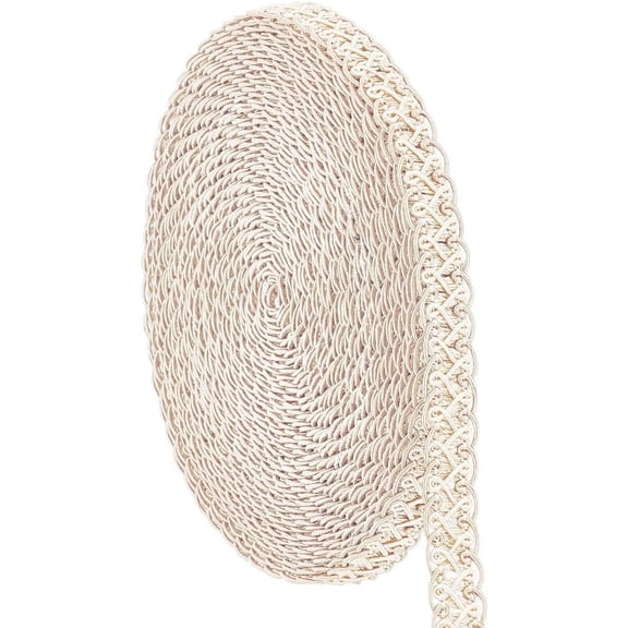 13 Yard Gimp Braid Trim 15mm Woven Fabric Trim Polyester Lace Trim White Upholstery Trim