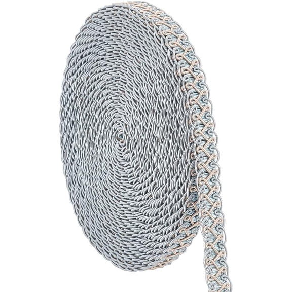 13 Yard Gimp Braid Woven Fabric Trim Polyester Lace Blue Upholstery Trim for Wedding Costume DIY Crafts Sewing Jewelry Making Curtain Slipcover Home Decor Light Blue