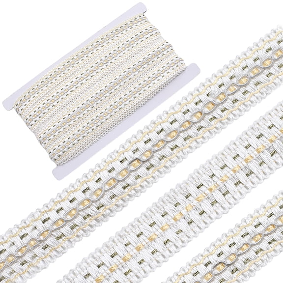 13 Yards 1 Inch Wide Gimp Braid Trim Polyester Woven Upholstery Basic Trim Decorative Fabric Fringe Lace Ribbon for Sewing Crafting Costume DIY