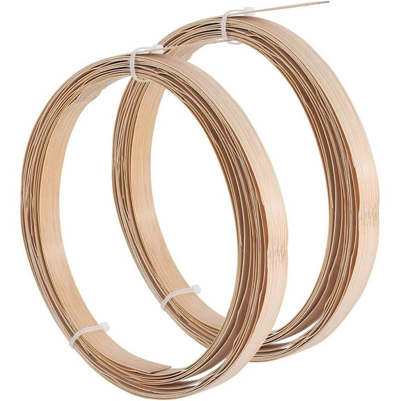 13 Yards Bamboo Strips for Weaving 15x1.5mm/0.59x0.06 Natural Solid Long Thin Flat Smooth Surface Furniture Repair Weave Wicker Material for DIY Chairs Basket Cane Lampshade Woven Crafts