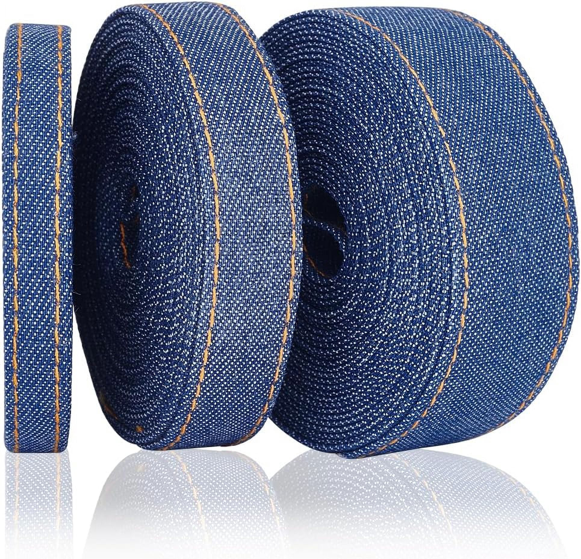 Garment Ribbon 13 Yards Denim Ribbons 10/16/25mm Wide Stitch Ribbon Cloth Fabric ...