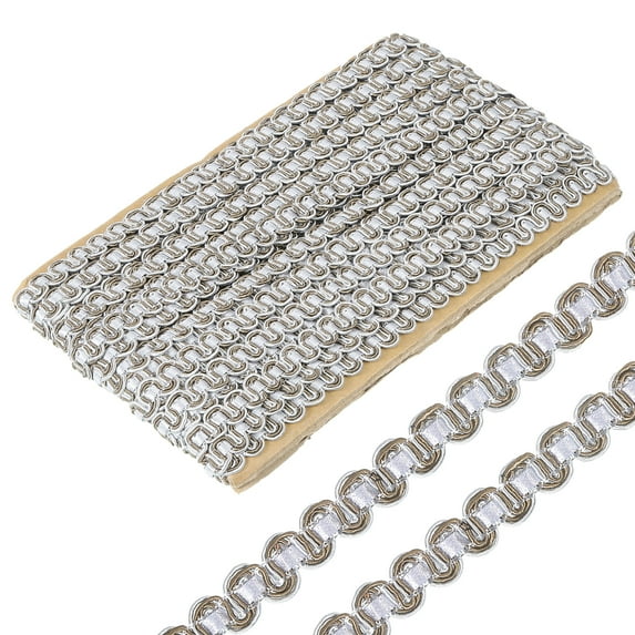 13 Yards Gimp Braid Trim, 3/8 inch Wide Curtain Fabric Trim,Upholstery Trim for Sewing DIY Crafts Grey