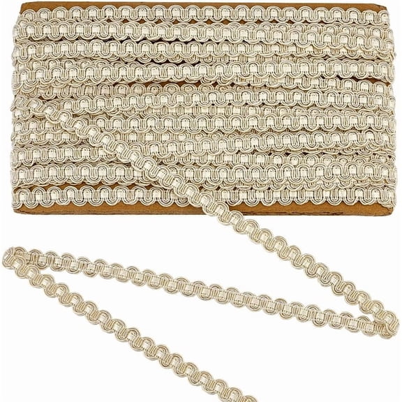 13 Yards Gimp Braid Trim Beige S Woven Braid Trim 3/8 inch Basic Trim Decorative Gimp Braid Sewing Polyester Handcraft Gimp Trim for Curtain Slipcover DIY Costume Accessories diy Old Lace