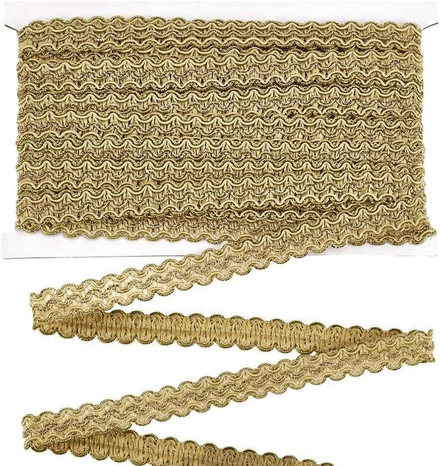 13 Yards Gimp Braid Trim Gold Edge Woven Braid Trim 15mm(W) Inelastic ...