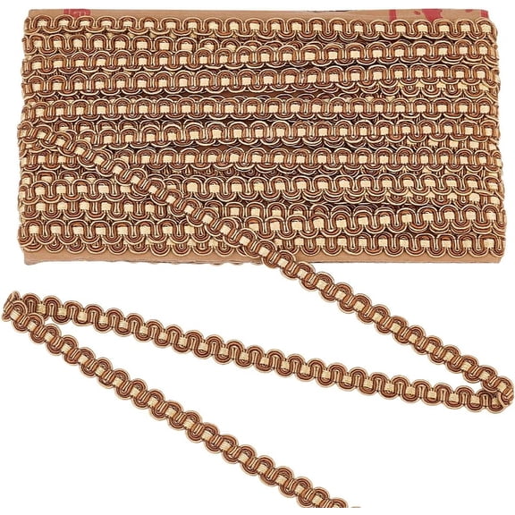 13 Yards Gimp Braid Trim Gold S Woven Braid Trim 3/8 inch Basic Trim Decorative Gimp Braid Sewing Polyester Handcraft Gimp Trim for Curtain Slipcover DIY Costume Accessories DIY