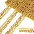 thumbnail image 1 of 13 Yards Metallic Braid Lace Trim Golden Fabric Trim Fringe Ribbons Glitter Woven Ribbon Decorated, 1 of 9