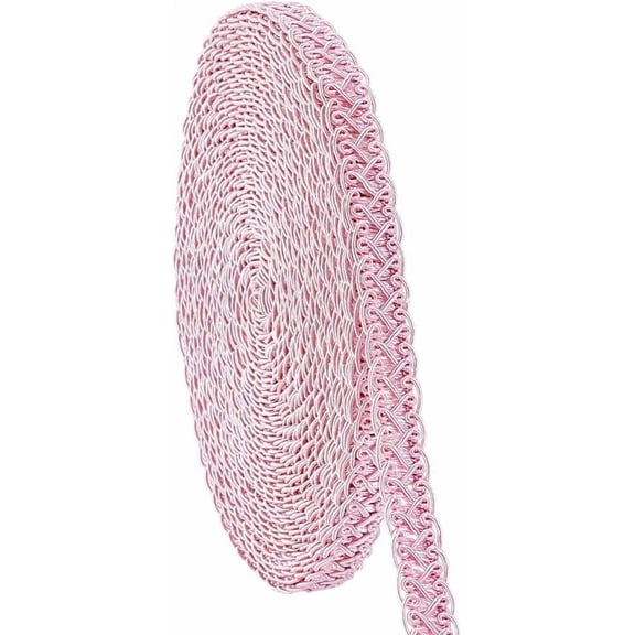 13 Yards Polyester Gimp Braid Trim 5/8 inch Polyester Fringe Trim Fabric Ribbon for Costume Making DIY Crafts Home Decor Curtain Sofa Costume Decoration Pink Pink