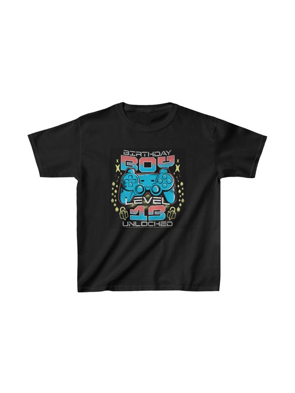 13 Year Old Boy Birthday Gaming Gamer Gift Kids Shirt Tee
