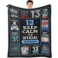 thumbnail image 1 of 13 Year Old Boy Birthday Gifts, Funny 13th Birthday Gifts for Boys, 13 Year Old Boy Birthday Gift Ideas, Official Teenager Birthday Gifts Throw Blanket , 13 Birthday Decorations for Boys, 1 of 7
