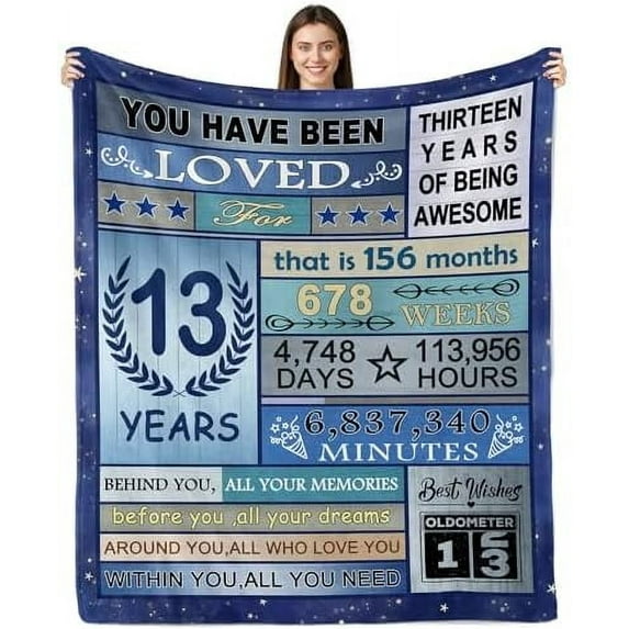 13 Year Old Boy Birthday Gifts, Gifts for 13 Year Old Boys, 13th Birthday Gifts for Boys, Birthday Gifts for 13 Year Old Boy, 13th Birthday Decorations for Boys Throw Blanket