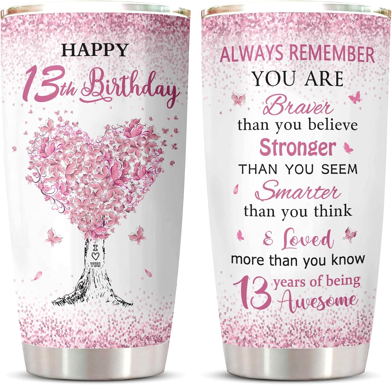 13 Year Old Girl Birthday Gift Ideas Tumbler, Gifts for 13 Year Old Girl,  Best 13-Year-Old Girl Gifts, 13th Birthday Gifts for Girls, Teen Girl Age 13  Birthday Decorations Coffee Cup 20oz