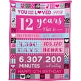 thumbnail image 1 of 13 Year Old Girl Birthday Gifts, Pink Love Rose Elements Happy Birthday Blanket, Sweet 13 Gifts for Girls Daughters Sisters Friends, 50"x60", 1 of 5