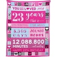 thumbnail image 1 of 13 Year Old Girl Birthday Gifts, Pink Love Rose Elements Happy Birthday Blankets, Sweet 13 Gifts for Girls Daughters Sisters Friends, 50"x60", 1 of 5