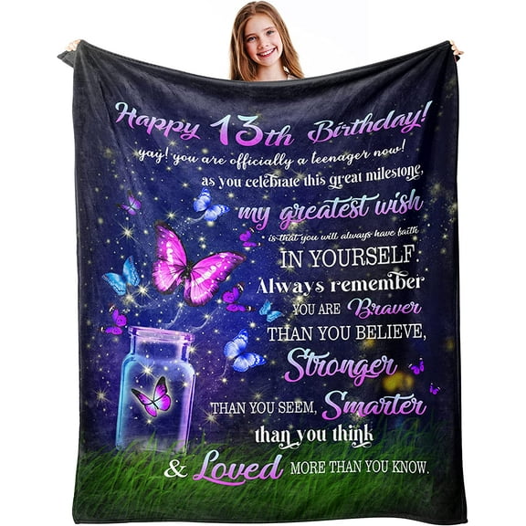 13 Year Old Girl Gifts, Gifts for 13 Year Old Girl, 13th Birthday Gifts for Girls, 13 Year Old Girl Birthday Gift Ideas, Best 13 Year Old Girl Gifts, 13 Birthday Girl Decorations Blanket 50" X 60"