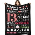 thumbnail image 1 of 13 Year Old Girl Gifts, Gifts for 13 Year Old Girl, 13th Birthday Gifts for Girls, Birthday Gifts for Teen Girls, Teenager Girl Gift Ideas, 13th Birthday Decorations for Girls Blanket 50x60, 1 of 6