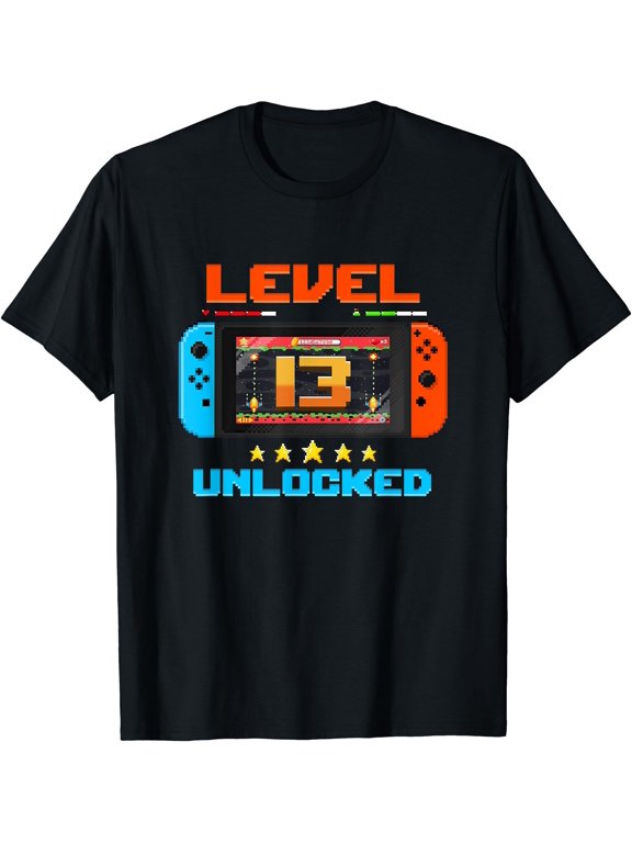 13 Year Old Level 13 Unlocked 13Th Birthday Boy Video T-Shirt